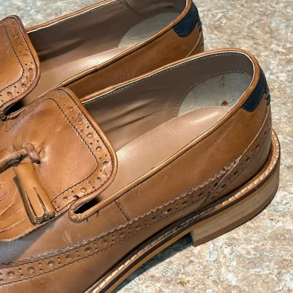 ASOS Men's Fringe Loafer Wing Tip Dress Office Wedding Leather Shoes Size 10